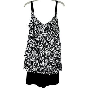 Great Lengths Zebra Tiered Ruffle Swimsuit 20
